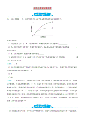 2019高考生物三輪沖刺 大題提分 大題精做2 光合作用和呼吸作用（含解析）.docx