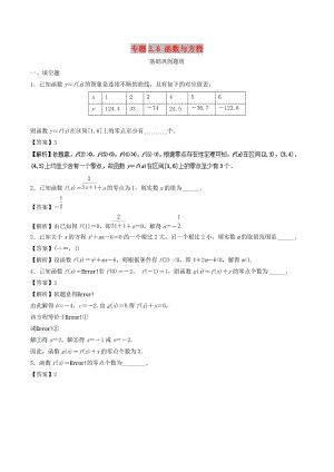 （江蘇專版）2019年高考數(shù)學一輪復習 專題2.8 函數(shù)與方程（練）.doc