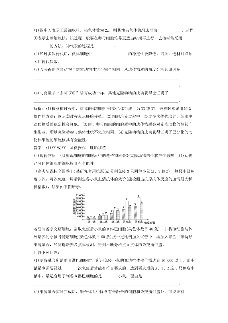 2019届高考生物一轮复习 第十一单元 现代生物科技专题 随堂真题演练36 细胞工程.doc_第2页