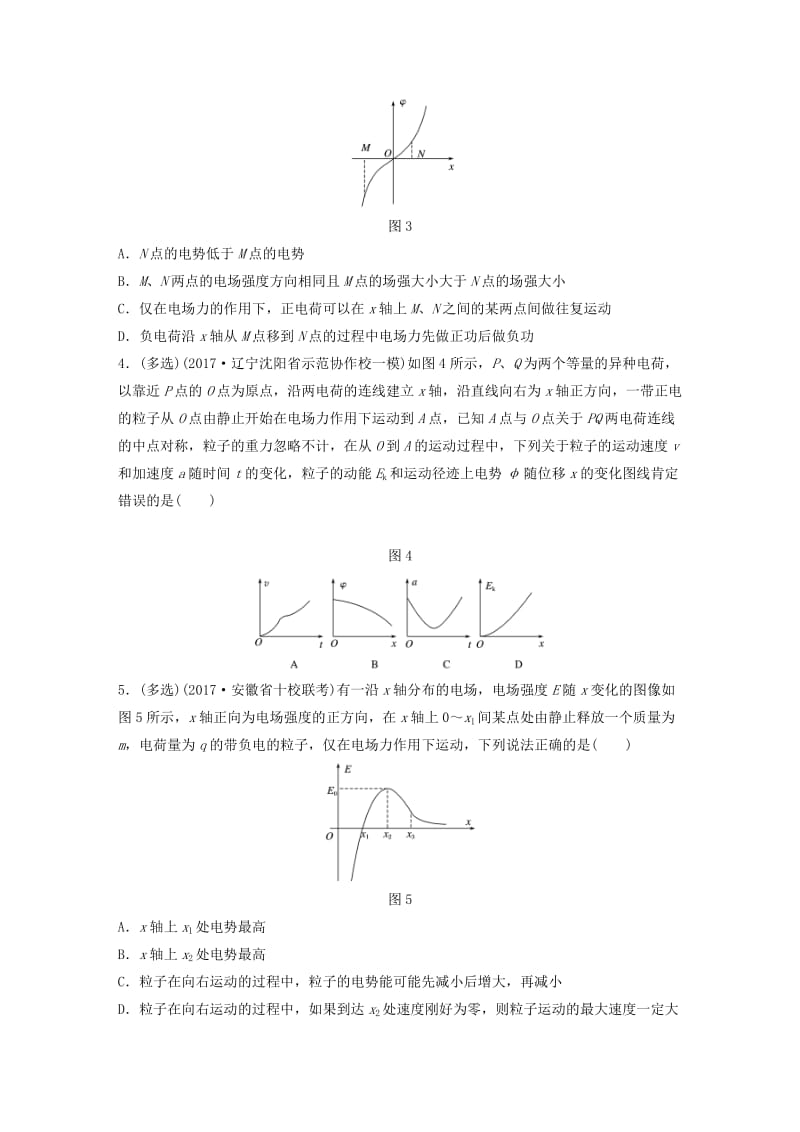 2019高考物理一轮复习 第七章 静电场 微专题54 电场中的图象问题加练半小时 粤教版.docx_第2页