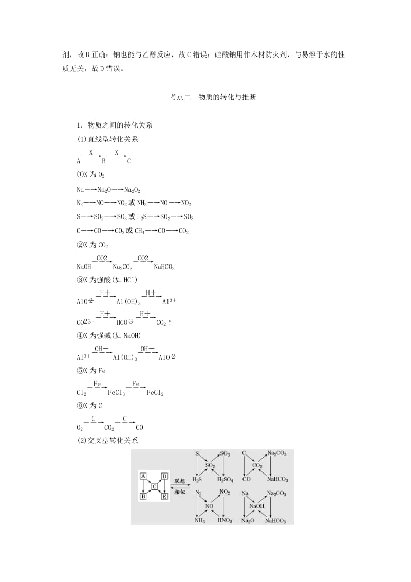 通用版2020高考化学一轮复习第四章非金属及其化合物4.9归纳拓展物质的性质与用途转化与推断环境保护学案含解析.doc_第3页