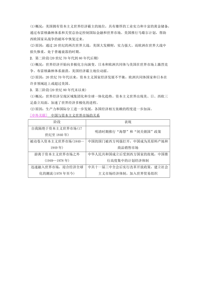 海南省2019届高考历史一轮总复习 模块二 经济成长历程 第10单元 世界经济的全球化趋势单元高考整合学案.doc_第2页