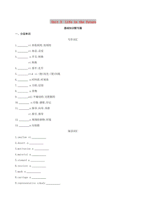 2019版高考英語一輪復(fù)習(xí) Unit 3 Life in the future詞匯訓(xùn)練 新人教版必修5.doc