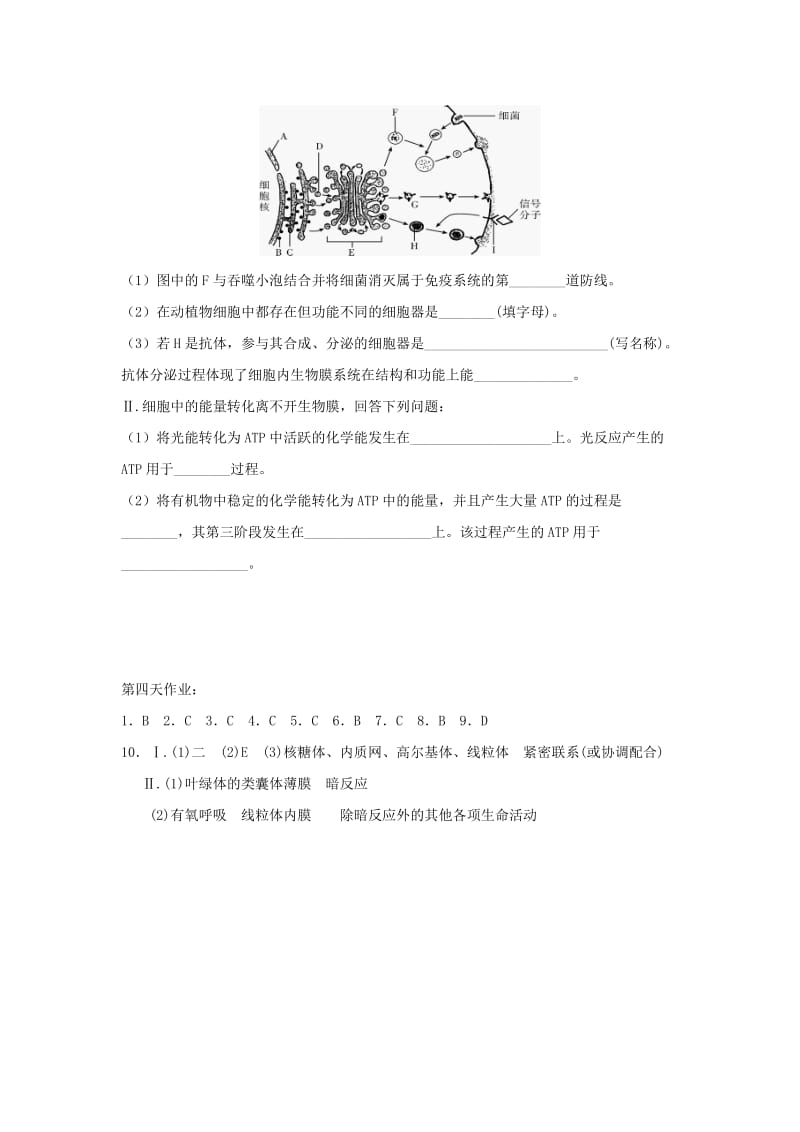 辽宁省沈阳市2017-2018学年高中生物 暑假作业 第四天.doc_第3页