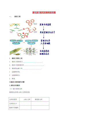 北京市高考生物一輪復習 例題講解 專題突破 第七講 現(xiàn)代生物科技專題學案.doc