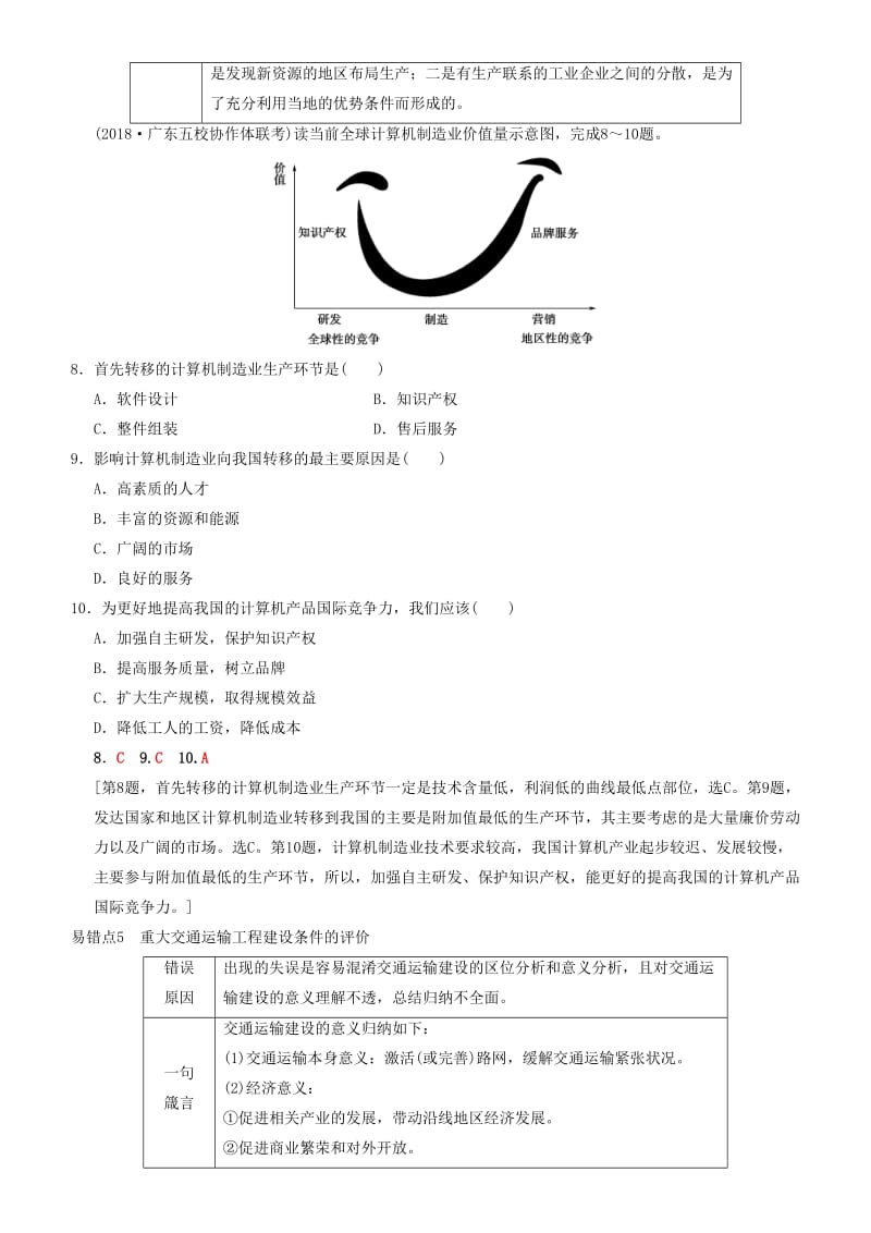 2019高考地理一轮复习 第四十七讲 易错排查练（第七章）讲练结合学案.doc_第3页