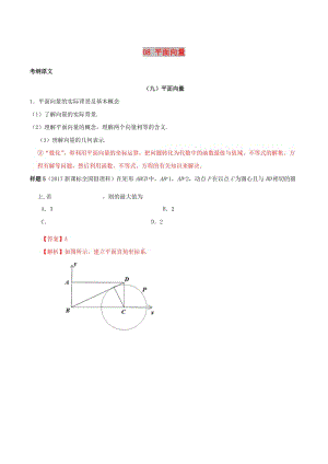 2019年高考數(shù)學(xué) 考試大綱解讀 專題08 平面向量（含解析）文.doc