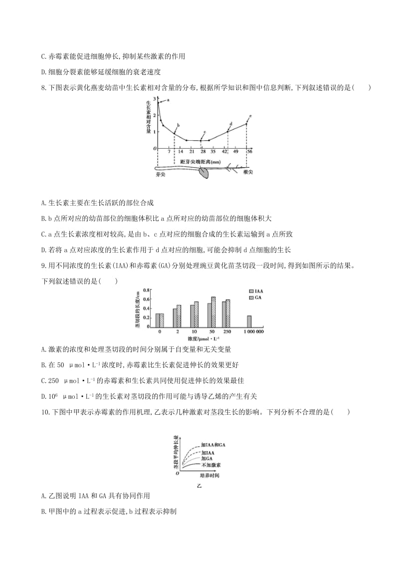 （北京专用）2019版高考生物一轮复习 精练18 理解思路、学会设计准确处理植物激素问题.doc_第3页