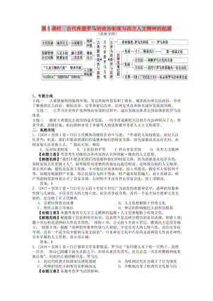 湖南省永州市2019年高考歷史二輪復(fù)習(xí) 第5課時 古代希臘羅馬的政治制度與西方人文精神的起源學(xué)案.doc