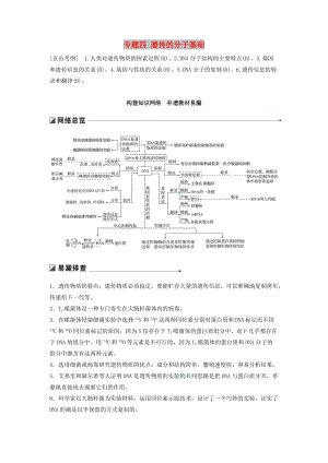 江蘇專用2019高考生物二輪復(fù)習(xí)專題四遺傳的分子基礎(chǔ)構(gòu)建知識(shí)網(wǎng)絡(luò)補(bǔ)遺教材易漏學(xué)案.doc