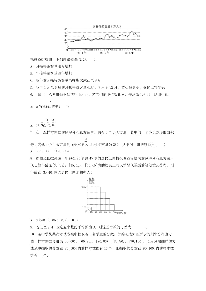 （鲁京津琼专用）2020版高考数学一轮复习 专题10 计数原理、概率与统计 第77练 用样本估计总体练习（含解析）.docx_第2页