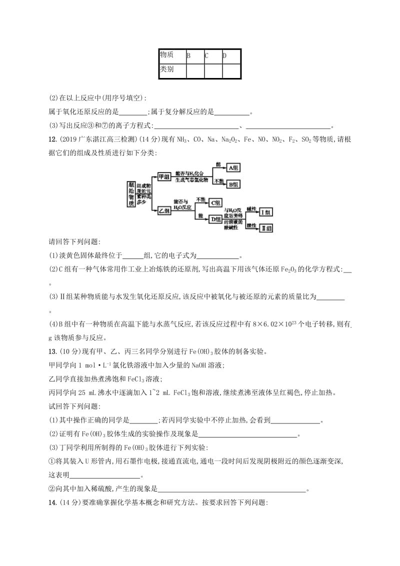 2020版高考化学复习 课时规范练1 物质的组成、性质及分类 苏教版.doc_第3页