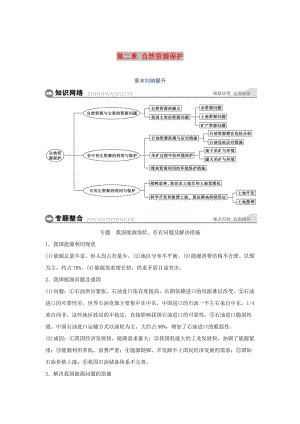 浙江專用2018-2019學(xué)年高中地理第二章自然資源保護章末歸納提升學(xué)案湘教版選修6 .doc