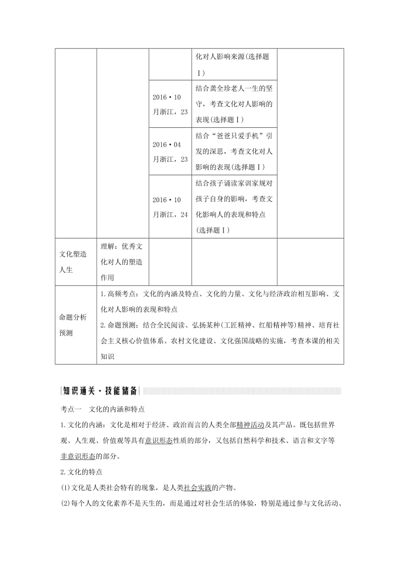 2020版高考政治一轮复习文化生活第一单元文化与生活第二十课时文化对社会及个人的影响讲义.doc_第3页