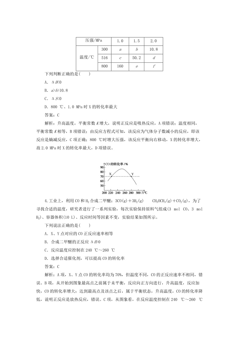 2020版高考化学一轮复习 全程训练计划 周测8 化学反应速率和化学平衡（含解析）.doc_第2页