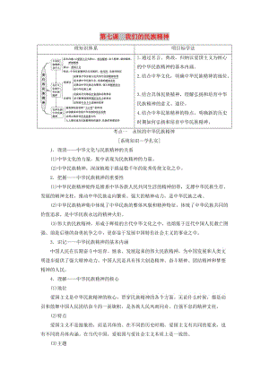 （江蘇專版）2020版高考政治一輪復(fù)習(xí) 第三單元 中華文化與民族精神 第七課 我們的民族精神講義 新人教版必修3.doc