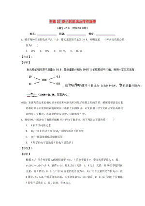 2019年高考化學(xué) 備考百強校小題精練系列 專題20 原子的組成及排布規(guī)律.doc