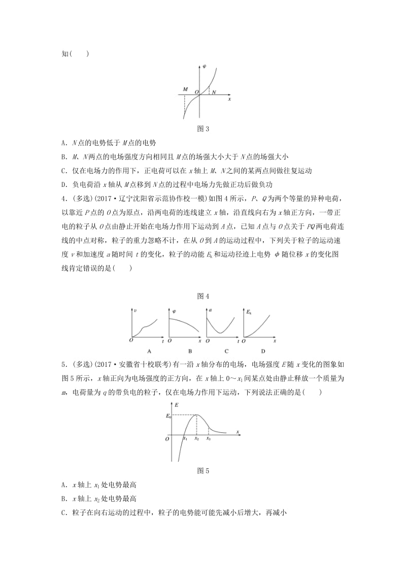 （江苏专用）2019高考物理一轮复习 第七章 静电场 课时54 电场中的图象问题加练半小时.docx_第2页