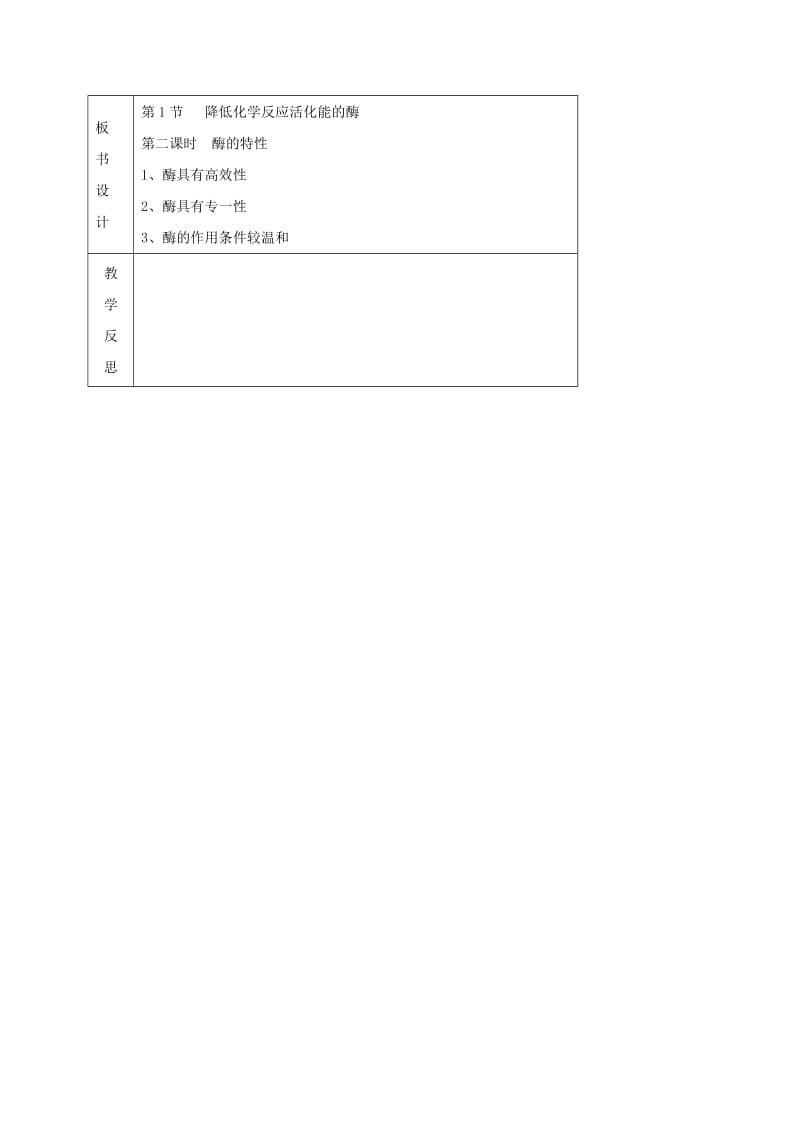 内蒙古开鲁县高中生物 第五章 细胞的能量供应和利用 5.1 降低化学反应活化能的酶 第二课时教案 新人教版必修1.doc_第3页