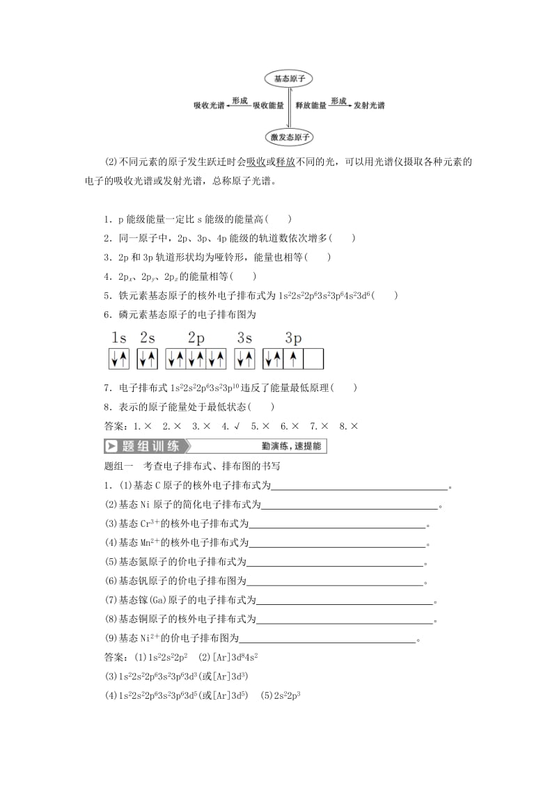 （通用版）2019版高考化学一轮复习 选修3 物质结构与性质 第1节 原子结构与性质学案 新人教版.doc_第3页