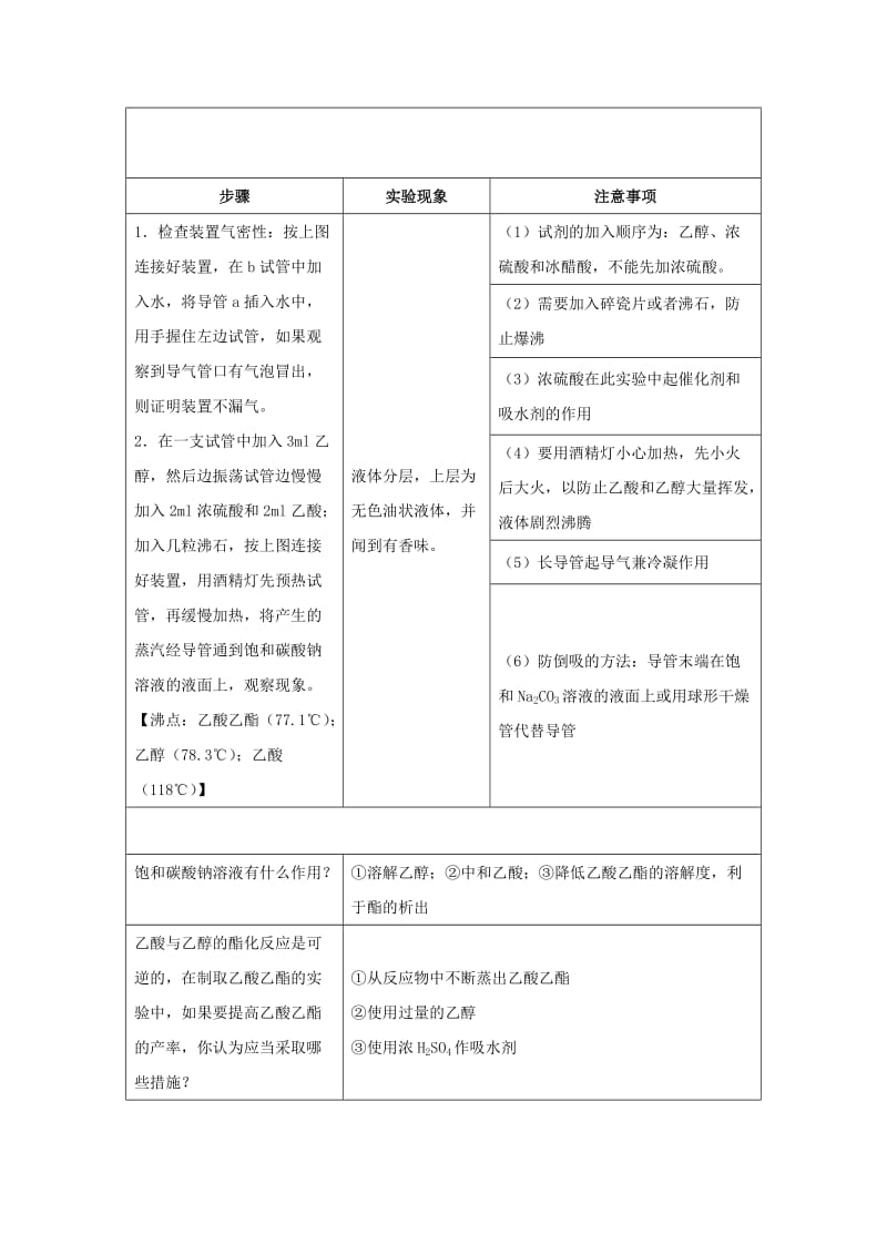 2019高一化学 实验15 乙酸与乙醇的酯化反应学案.docx_第2页