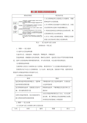 （江蘇專版）2020版高考政治一輪復(fù)習(xí) 第一單元 公民的政治生活 第二課 我國公民的政治參與講義 新人教版必修2.doc