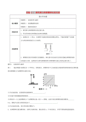 2019年高考物理13個(gè)搶分實(shí)驗(yàn) 專(zhuān)題2.1 探究彈力和彈簧伸長(zhǎng)的關(guān)系搶分精講.doc