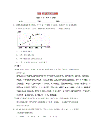 2019年高考化學 備考百強校微測試系列 專題13 氮及其化合物.doc