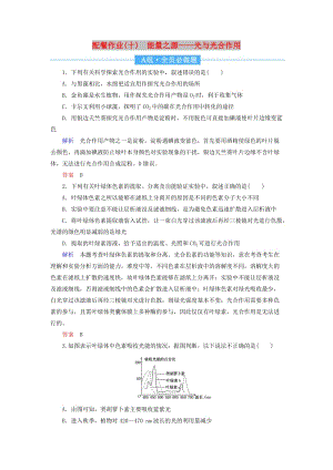 2020高考生物一輪復習 配餐作業(yè)10 能量之源——光與光合作用（含解析）.doc