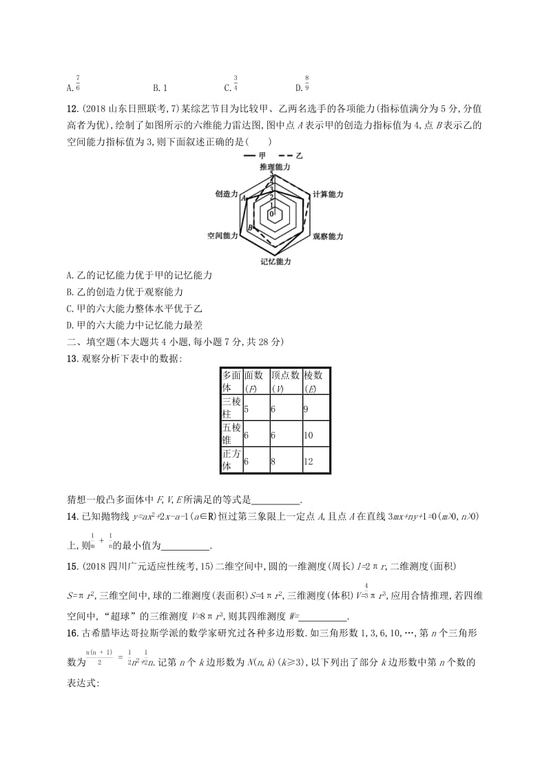 2020版高考数学一轮复习单元质检卷七不等式推理与证明理北师大版.docx_第3页