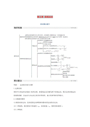 （浙江專用）2018-2019學(xué)年高中物理 第五章 曲線運動章末整合提升學(xué)案 新人教版必修2.doc