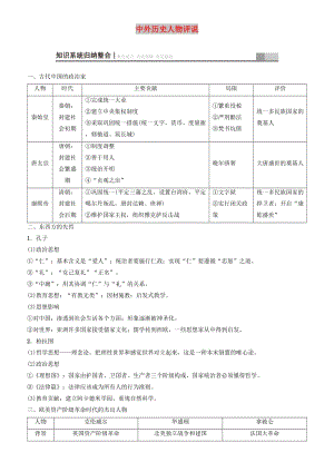 2019高考?xì)v史一輪復(fù)習(xí) 第15單元 選考部分 中外歷史人物評說學(xué)案.doc