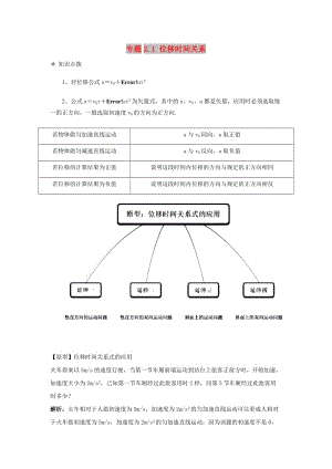 高中物理 問題原型與延伸 專題2.1 位移時(shí)間關(guān)系學(xué)案 新人教版必修1.doc