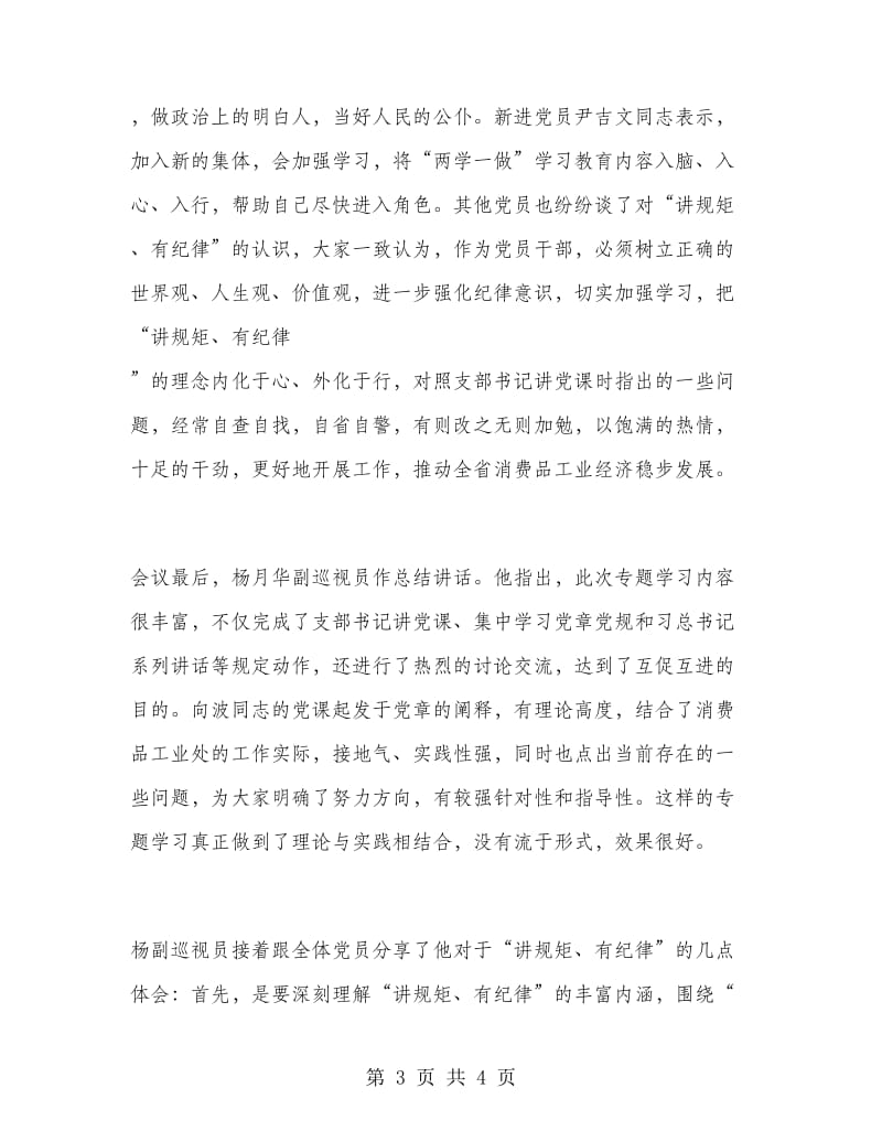 党支部讲规矩有纪律专题学习总结.doc_第3页