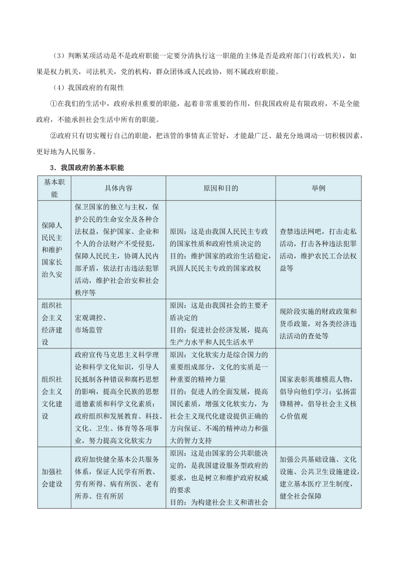 2019年高考政治二轮复习 易混易错点归纳讲解 专题2.2 为人民服务的政府.doc_第2页