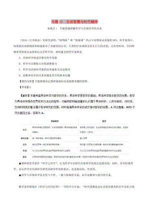 2019年高考政治 糾錯筆記系列 專題13 生活智慧與時代精神（含解析）.doc