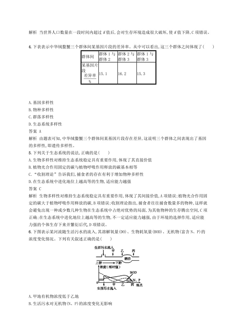 广西2020版高考生物一轮复习 考点规范练33 生态系统的保护（含解析）新人教版.docx_第2页