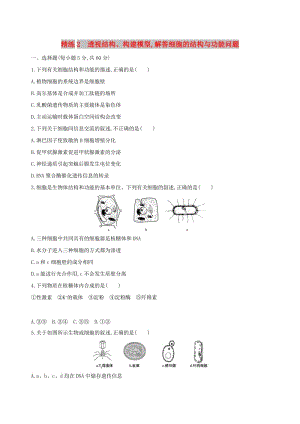 （北京專用）2019版高考生物一輪復(fù)習(xí) 精練2 透視結(jié)構(gòu)、構(gòu)建模型解答細(xì)胞的結(jié)構(gòu)與功能問(wèn)題.doc