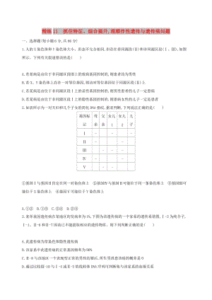 （北京專用）2019版高考生物一輪復習 精練11 抓住特征、綜合提升理順伴性遺傳與遺傳病問題.doc