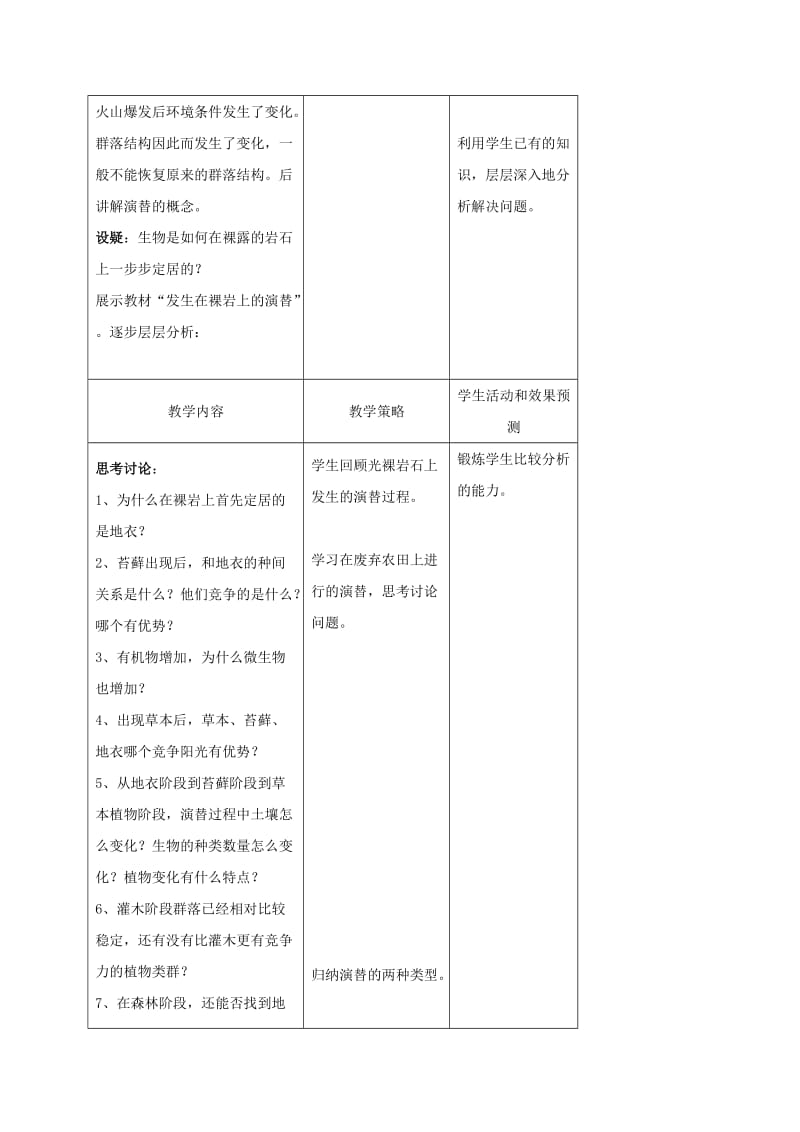 内蒙古开鲁县高中生物 第四章 种群和群落 4.4 群落的演替教案 新人教版必修3.doc_第2页