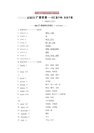 （新課改）2020高考英語一輪復(fù)習(xí) Unit 1 Cultural relics學(xué)案（含解析）新人教版必修2.doc