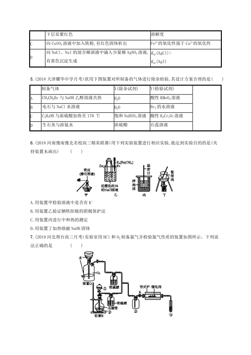 2020版高考化学复习 课时规范练30 物质的制备 实验方案的设计与评价 苏教版.doc_第2页