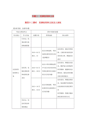 2020版高考政治一輪復(fù)習(xí)生活中的法律常識(shí)專題二第四十二課時(shí)民事權(quán)利和義務(wù)及人身權(quán)講義.doc