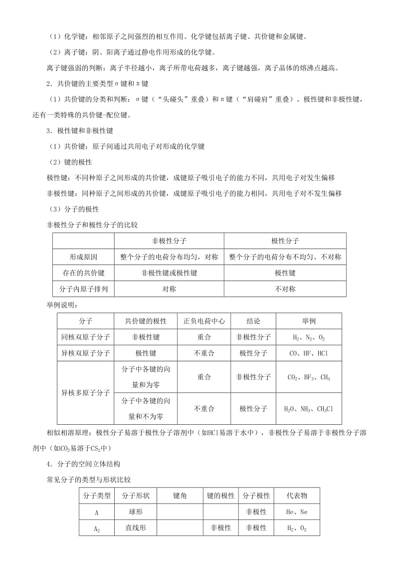 2019届高考化学二轮复习 专题13 物质的结构与性质学案.docx_第3页