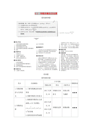 （天津?qū)Ｓ茫?020版高考數(shù)學(xué)大一輪復(fù)習(xí) 3.1 導(dǎo)數(shù)的概念及運(yùn)算精練.docx