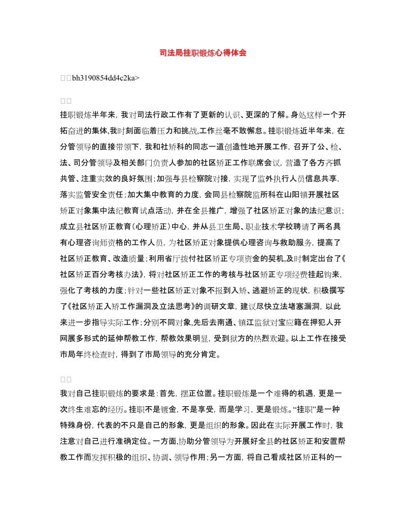 司法局挂职锻炼心得体会.doc_第1页