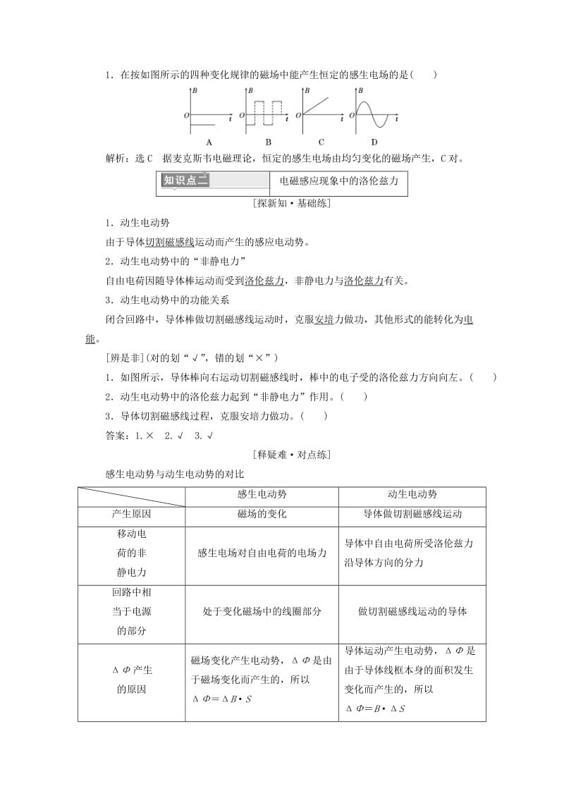 （浙江专版）2018-2019学年高中物理 第四章 第5节 电磁感应现象的两类情况讲义（含解析）新人教版选修3-2.doc_第2页