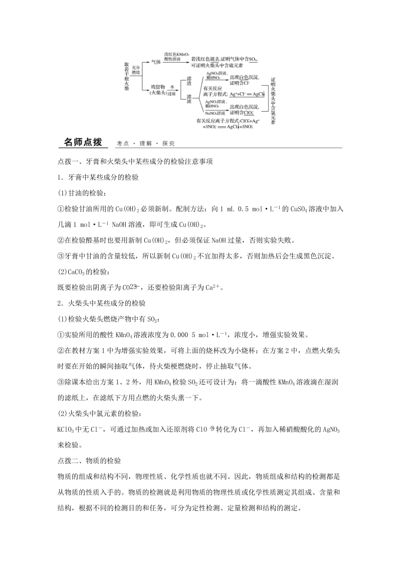 （浙江专用）2018年高中化学 专题3 物质的检验与鉴别 课题一 牙膏和火柴头中某些成分的检验教学案 苏教版选修6.doc_第3页