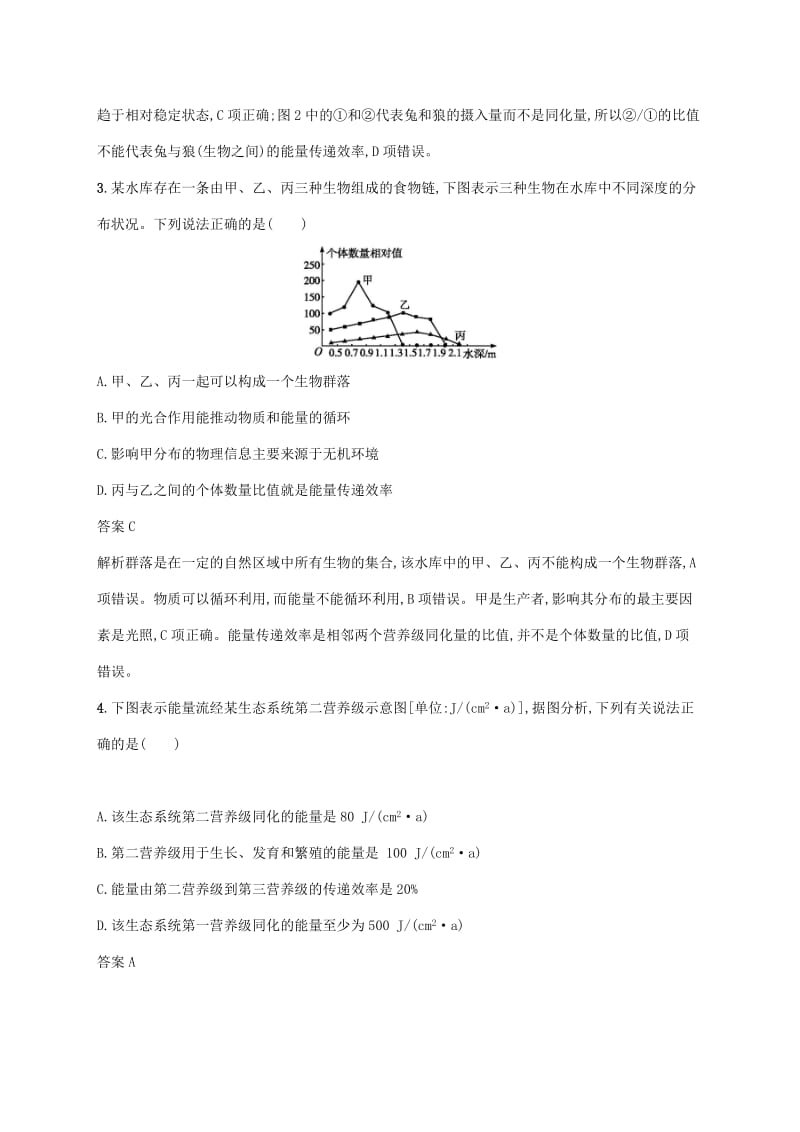 2020版高考生物一轮复习 课时规范练31 生态系统的能量流动和物质循环（含解析）苏教版.doc_第2页