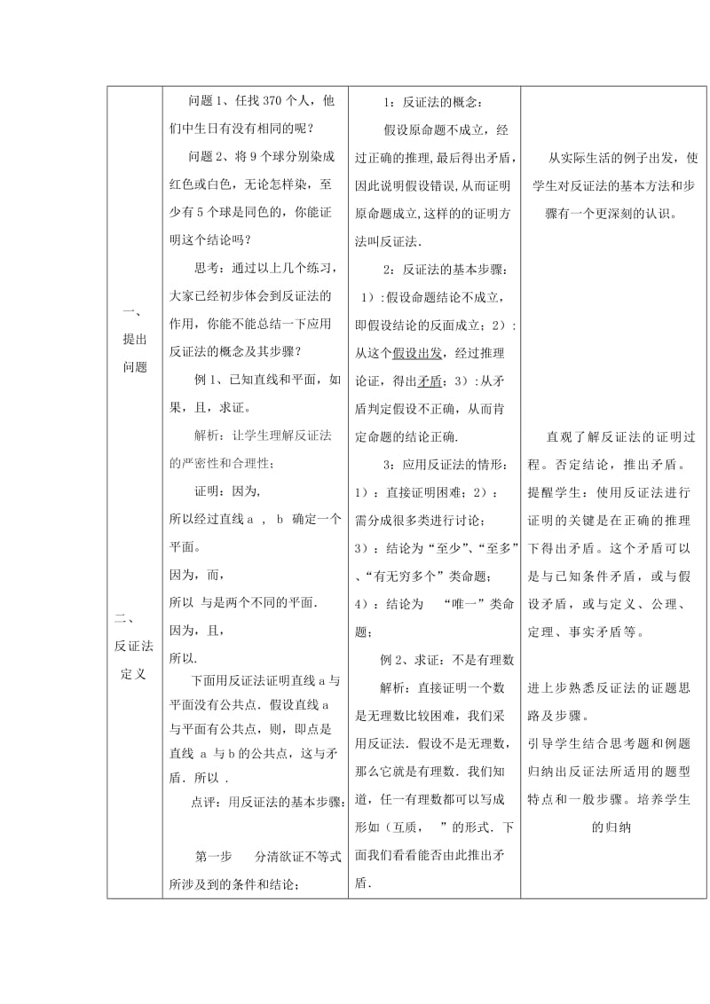 陕西省石泉县高中数学 第一章 推理与证明 1.3 反证法（二）教案 北师大版选修2-2.doc_第2页